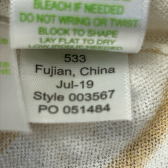 LILLY PULITZER Women's Small White Tan ELBA COOLMAX sweater tee Tassels beach - Picture 10 of 10